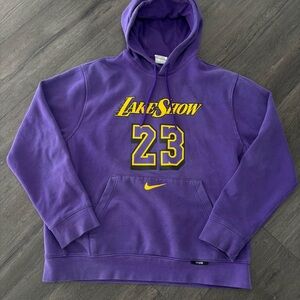 Nike LeBron James Hoodie Lakeshow Los Angeles Lakers Men's Large Purple Jacket